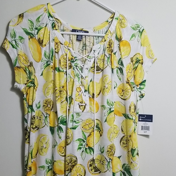 Nwt Chaps Fun Lemon Top - Size S - Picture 2 of 9